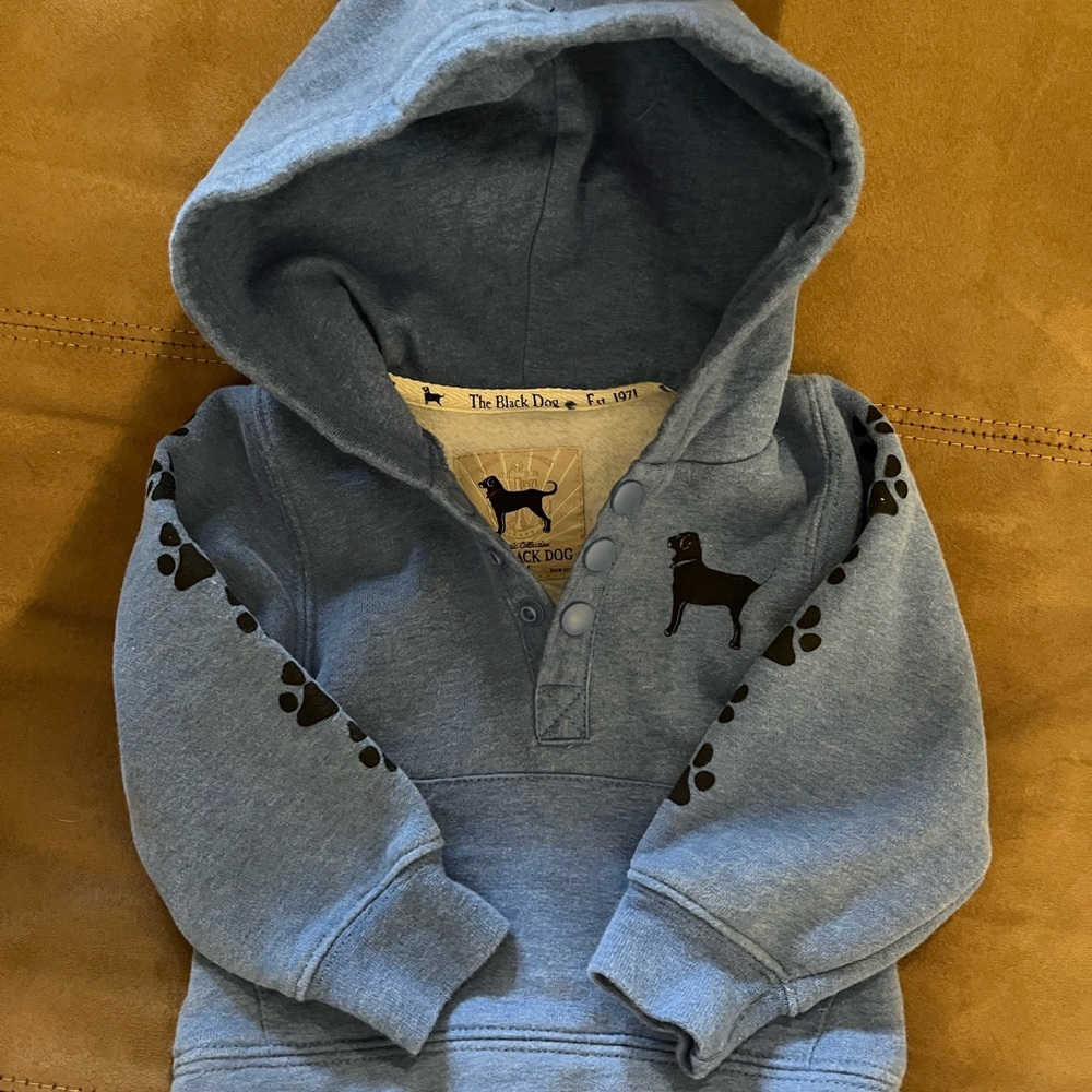 Blue Black Dog Baby Hoodie